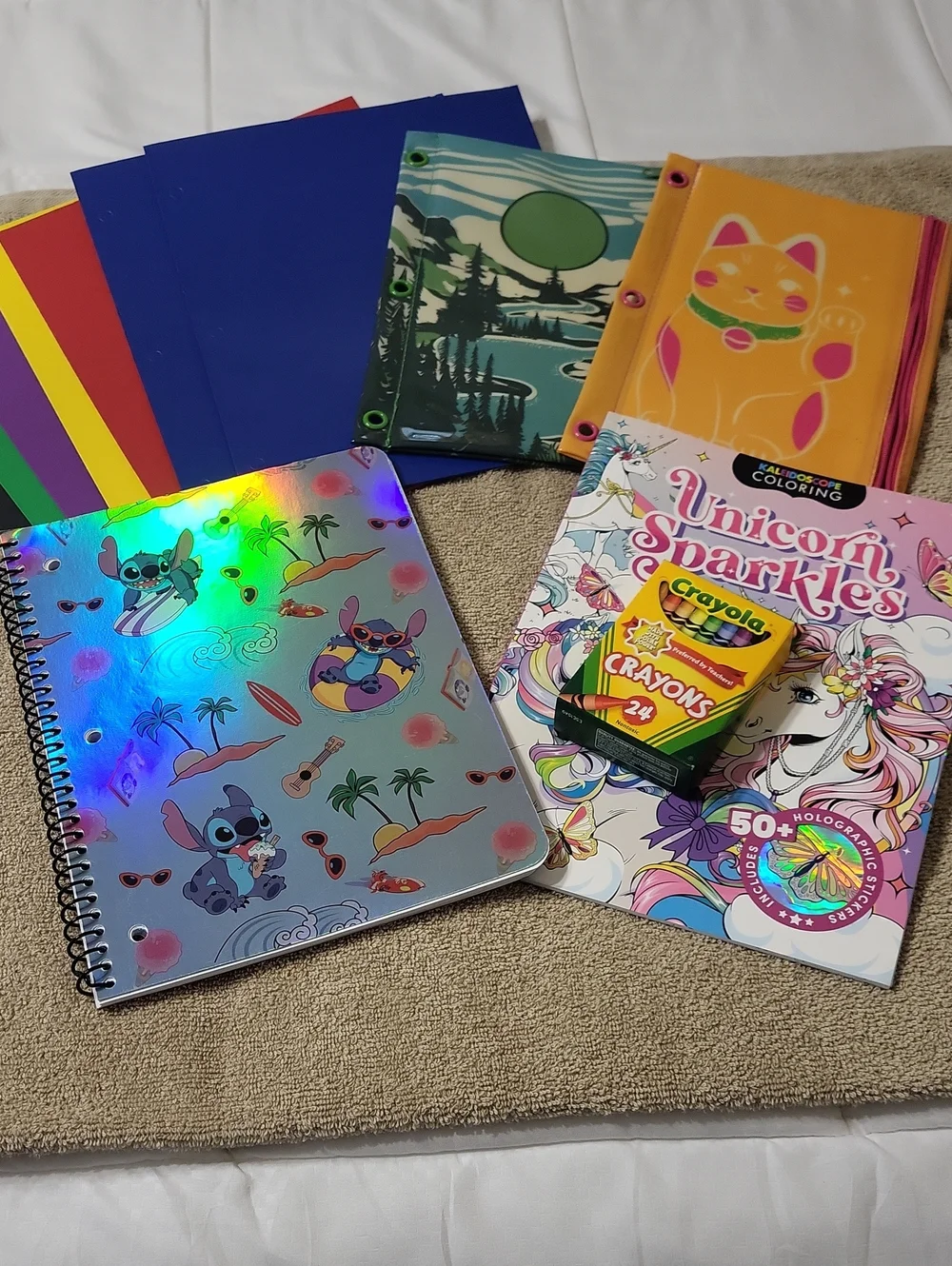 13 Items For School Or Office,folders,pencil Bags,spiral,colors N Book